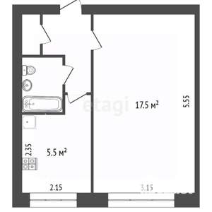 1-к квартира, вторичка, 29м2, 4/5 этаж