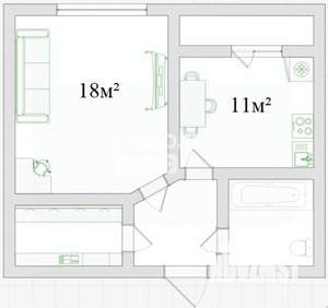1-к квартира, вторичка, 40м2, 5/13 этаж