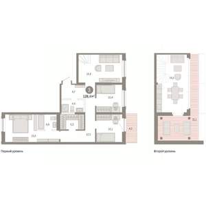 3-к квартира, вторичка, 128м2, 7/9 этаж