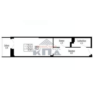 1-к квартира, вторичка, 38м2, 12/16 этаж