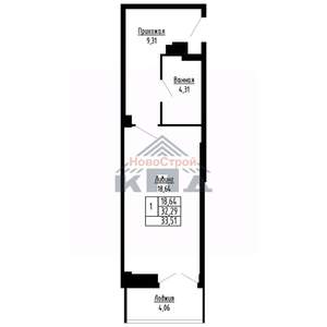 1-к квартира, вторичка, 34м2, 15/16 этаж