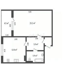 1-к квартира, вторичка, 51м2, 5/10 этаж