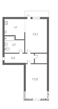2-к квартира, вторичка, 48м2, 4/5 этаж