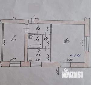 2-к квартира, вторичка, 52м2, 2/2 этаж