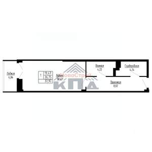 1-к квартира, вторичка, 38м2, 9/16 этаж