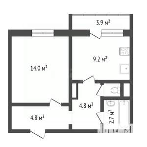 1-к квартира, вторичка, 37м2, 8/10 этаж