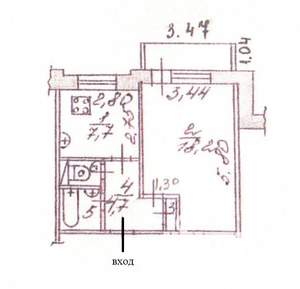 1-к квартира, вторичка, 36м2, 1/5 этаж