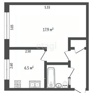 1-к квартира, вторичка, 31м2, 1/5 этаж
