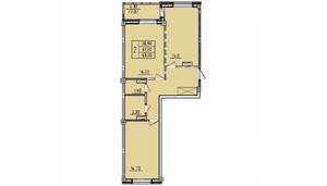 2-к квартира, строящийся дом, 64м2, 2/10 этаж