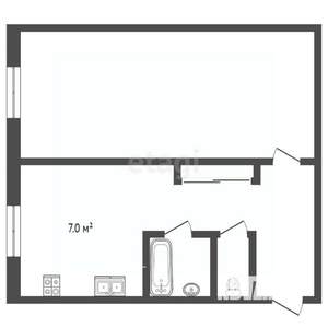 1-к квартира, вторичка, 35м2, 1/5 этаж