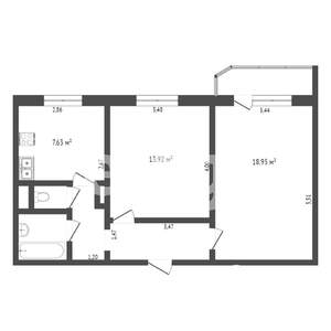 2-к квартира, вторичка, 53м2, 5/10 этаж