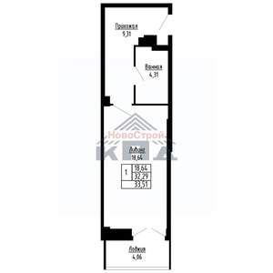1-к квартира, вторичка, 34м2, 13/16 этаж