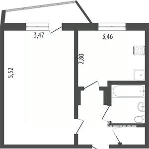 1-к квартира, вторичка, 39м2, 4/9 этаж