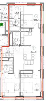 3-к квартира, вторичка, 85м2, 13/15 этаж