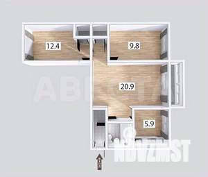 3-к квартира, вторичка, 57м2, 4/5 этаж