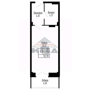 1-к квартира, строящийся дом, 31м2, 15/16 этаж