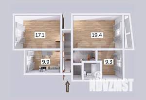 3-к квартира, вторичка, 75м2, 2/9 этаж