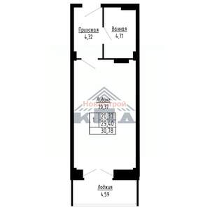 1-к квартира, строящийся дом, 31м2, 5/16 этаж