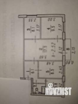 4-к квартира, вторичка, 59м2, 3/5 этаж