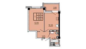 1-к квартира, вторичка, 36м2, 11/16 этаж