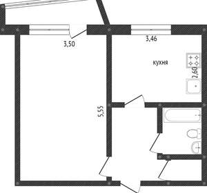1-к квартира, вторичка, 38м2, 2/10 этаж