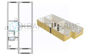 3-к квартира, вторичка, 63м2, 2/5 этаж