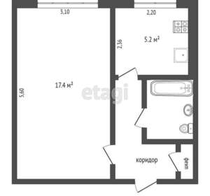 1-к квартира, вторичка, 33м2, 9/9 этаж