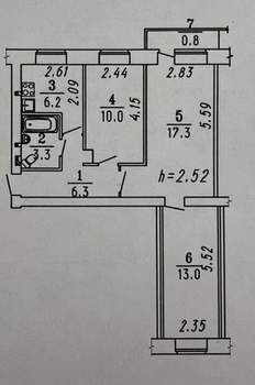 3-к квартира, вторичка, 58м2, 4/5 этаж