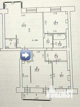 4-к квартира, вторичка, 109м2, 7/10 этаж