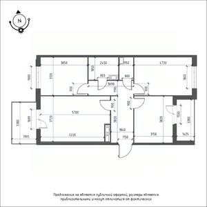 3-к квартира, вторичка, 82м2, 9/12 этаж