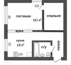 1-к квартира, вторичка, 30м2, 1/5 этаж