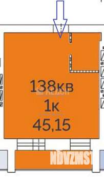 1-к квартира, вторичка, 45м2, 14/15 этаж
