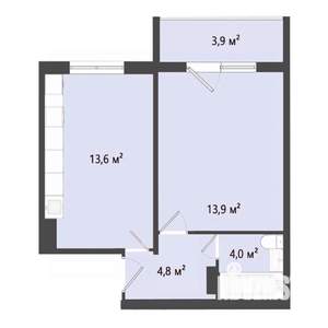 1-к квартира, строящийся дом, 36м2, 7/10 этаж