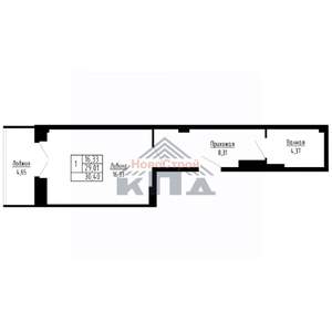 1-к квартира, строящийся дом, 30м2, 3/16 этаж