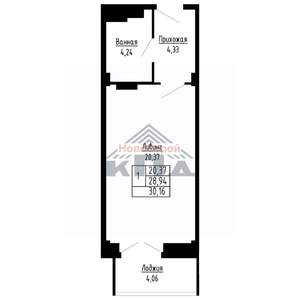 1-к квартира, вторичка, 30м2, 12/16 этаж