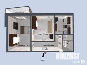 2-к квартира, вторичка, 53м2, 3/9 этаж