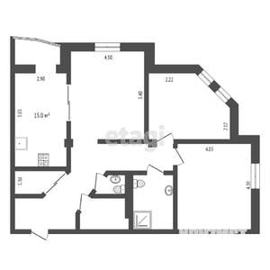 3-к квартира, вторичка, 98м2, 8/16 этаж
