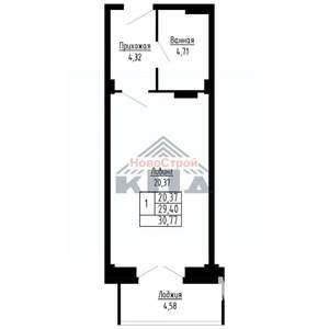 1-к квартира, вторичка, 31м2, 6/16 этаж