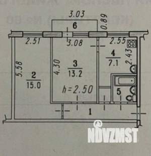 2-к квартира, вторичка, 45м2, 5/5 этаж