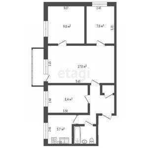 4-к квартира, вторичка, 60м2, 3/5 этаж