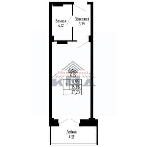 1-к квартира, вторичка, 27м2, 4/16 этаж