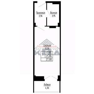 1-к квартира, строящийся дом, 27м2, 12/16 этаж