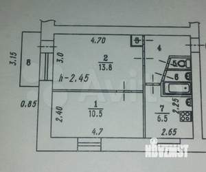 2-к квартира, вторичка, 36м2, 5/5 этаж