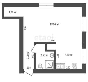 1-к квартира, вторичка, 31м2, 3/5 этаж