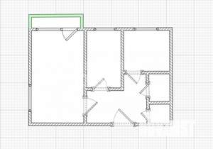 2-к квартира, вторичка, 58м2, 1/6 этаж