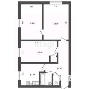3-к квартира, вторичка, 52м2, 2/5 этаж