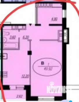 1-к квартира, вторичка, 50м2, 14/15 этаж