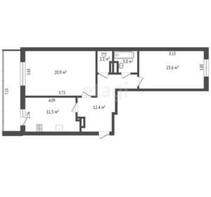 2-к квартира, вторичка, 66м2, 3/9 этаж