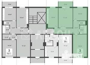 3-к квартира, вторичка, 77м2, 1/10 этаж