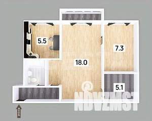 3-к квартира, вторичка, 44м2, 4/5 этаж